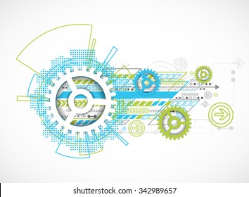 Abstract technology gears background. Futuristic style. Vector illustration