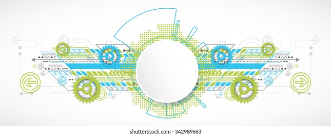 Abstract technology gears background. Futuristic style. Vector illustration