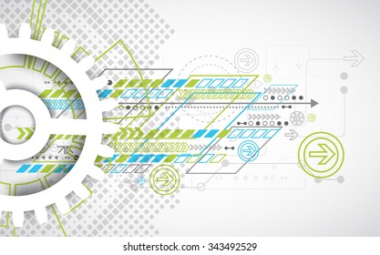 Abstract technology gears background. Futuristic style. Vector illustration