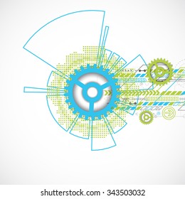 Abstract technology gears background. Futuristic style. Vector illustration