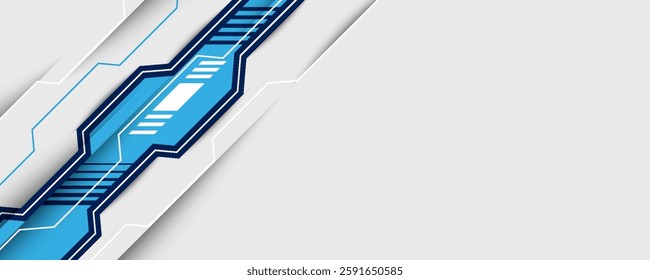 Abstract technology geometric blue and black color with blue light on black background. You can use for ad, poster, template, business presentation. Vector illustration