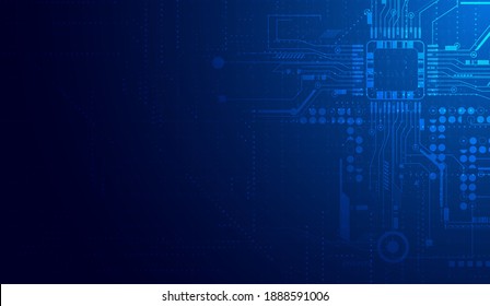 Abstract technology geometric and connection system pink and blue background concept with digital circuit board.  vector illustration design.
