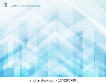 Abstract technology geometric corporate arrows on blue background. Vector illustration