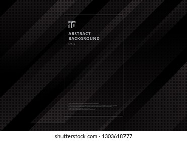 Abstract technology geometric diagonal with squares pattern texture black background. Vector illustration