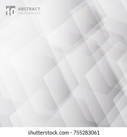 Abstract technology geometric gray and white color background. vector illustration