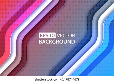 Abstract technology geometric modern background. Design vector illustration with color wave and dots. Halftone effect.