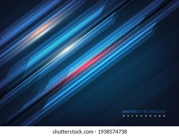 Abstract technology geometric overlapping hi speed line movement design background with copy space for text. Vector illustration