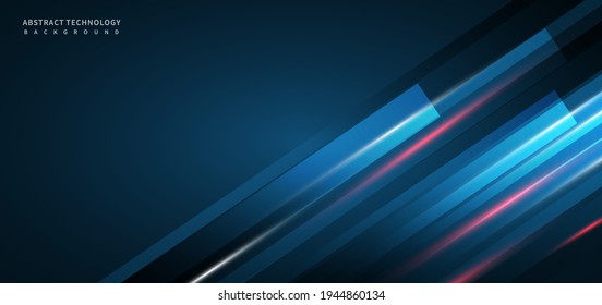 Abstract technology geometric overlapping hi speed line movement design background with copy space for text. Vector illustration