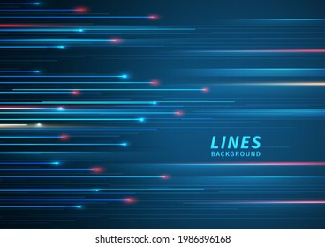Abstract technology geometric overlapping hi speed line movement design background with copy space for text. Vector illustration