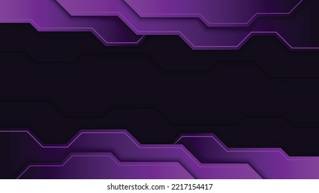 Abstract technology geometric purple color with dark background.