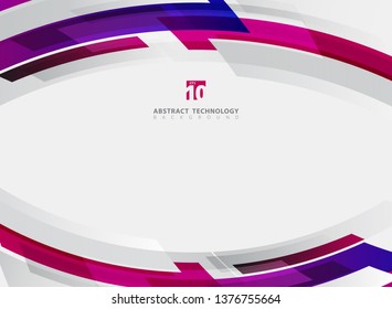 Abstract technology geometric red, blue, pink color shiny motion background. Template with header and footer for brochure, print, ad, magazine, poster, website, magazine, leaflet, annual report