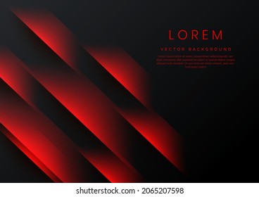 Abstract technology geometric red color shiny diagonal on balck background. You can use for ad, poster, template, business presentation. Vector illustration