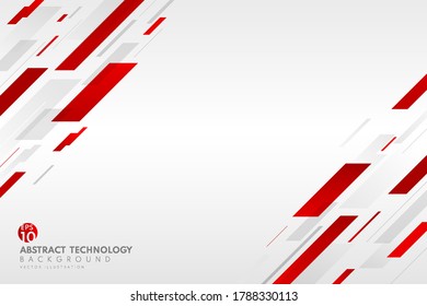 Abstract technology geometric red and gray color shiny motion diagonally background. Modern futuristic concept. You can use for cover template, poster, banner web, flyer, print ad. Vector illustration