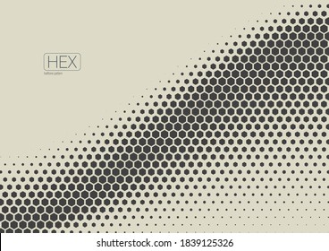 Abstract Technology Geometric Wave Hexagon Halftone Pattern. EPS10 Vector