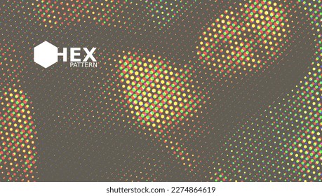 Abstract Technology Geometric Wave Hexagon Halftone Pattern. EPS10 Vector