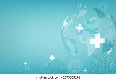 Abstract technology global medical vector background