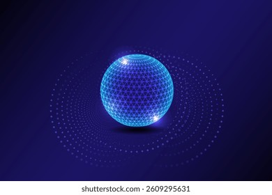 Abstract technology, global network connections and endless circles of dots, Global business concept, Vector illustration