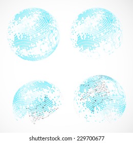 Abstract technology globe background