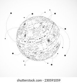Abstract technology globe background