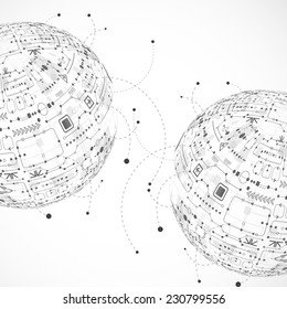 Abstract technology globe background