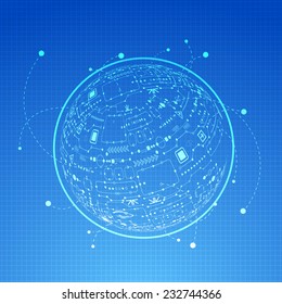 Abstract technology globe background
