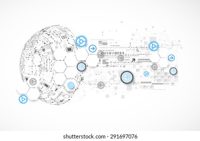 Abstract technology globe background. Vector