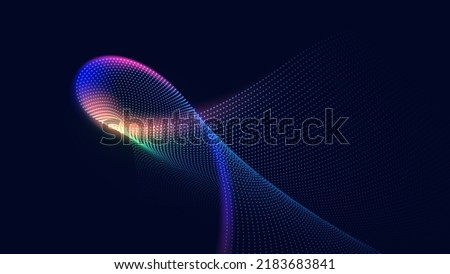 Abstract technology glowing light dynamic particles mesh background