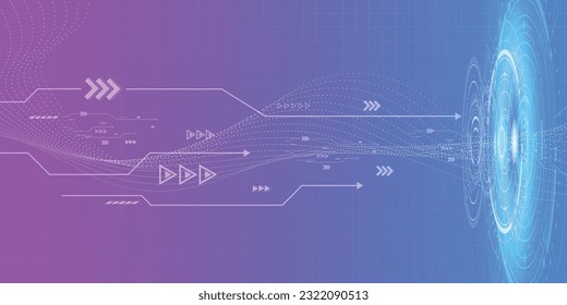 Resumen de la tecnología gradiente fondo.circuito línea circular digital