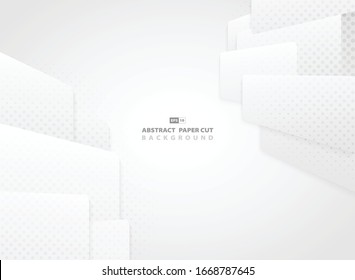 Abstract technology gradient white and gray square pattern design of cover background. Use for ad, poster, artwork, template design, presentation. illustration vector eps10