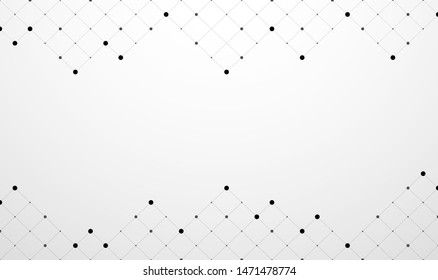 Abstract technology gray background with dots and line modern network. Vector illustration
