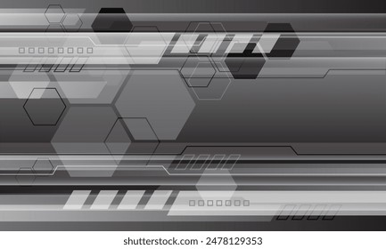 Abstract technology grey black cyber futuristic geometric creative design modern background vector illustration.