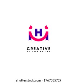 abstract technology H logo letter simple design concept