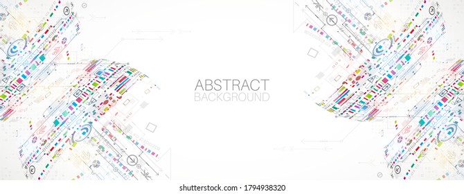 Abstract technology half - sphere background. Global network concept. Vector illustration.