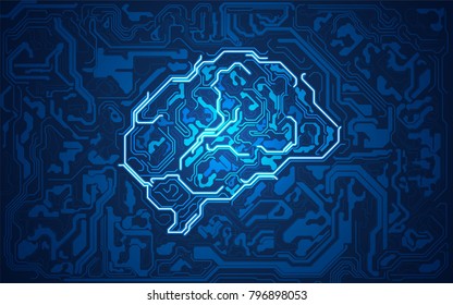  abstract technology health care; digital blueprint of brain
