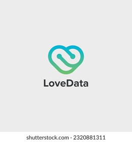 Abstract technology Heart logo. Love, Medical, Health, Care, logo symbol vector.