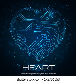 Abstract technology heart. Valentine's Day image.