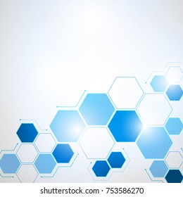 Abstract Technology hexagon background, Vector illustration futuristic shape science style