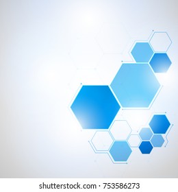 Abstract Technology hexagon background, Vector illustration futuristic shape science style