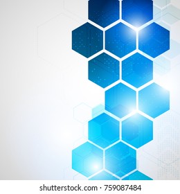 Abstract Technology hexagon background, Vector illustration futuristic shape science style