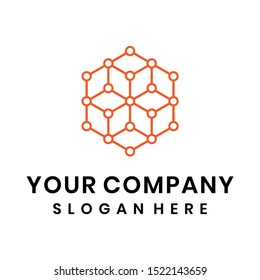 Abstract technology hexagon cube design vector