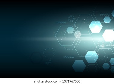 abstract technology hexagon shape concept.vector abstract technology background.geometric hexagon concept.