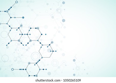 Abstract  technology hexagonal background. Connection structure. Science style.Vector