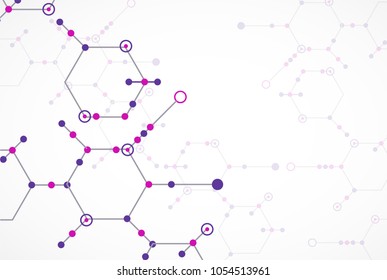 Abstract  technology hexagonal background. Connection structure. Science style.Vector