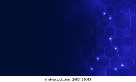 Abstract technology hexagonal modern futuristic green light background.