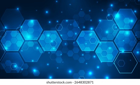 Tecnología Abstractas hexagonal moderno futurista fondo de luz azul