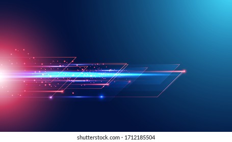 Abstract technology hi tech background concept speed movement motion blur moving fast in the light.
