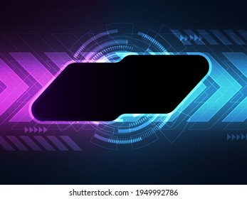 abstract technology. hi tech background banner template with copy space at center for text vector illustration