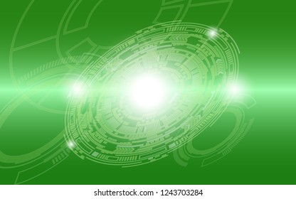 Abstract technology high-tech wallpaper in circle space technology style