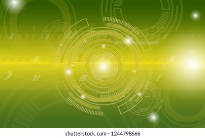 Abstract technology high-tech wallpaper in circle space technology style