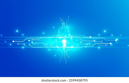 Abstract technology Hitech communication concept of private key in digital world futuristic key vector design. 